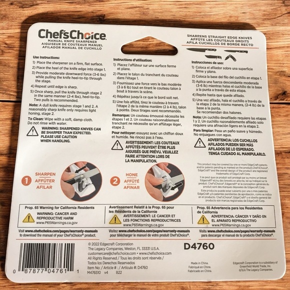 2 Pack Chef's Choice Manual Knife Sharpener Double Bevel Carbide & Ceramic - Picture 2 of 3